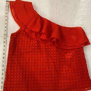 NWOT J.CREW Red Single Shoulder Sleeveless Top